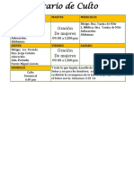 Horario de Culto