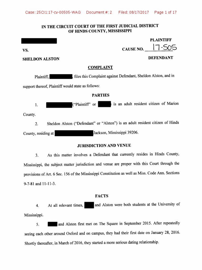 Alston Civil Case File - Redacted | PDF | Discovery (Law) | Separation ...