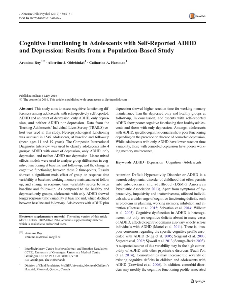 Beautiful view of Adhd And Depression Research