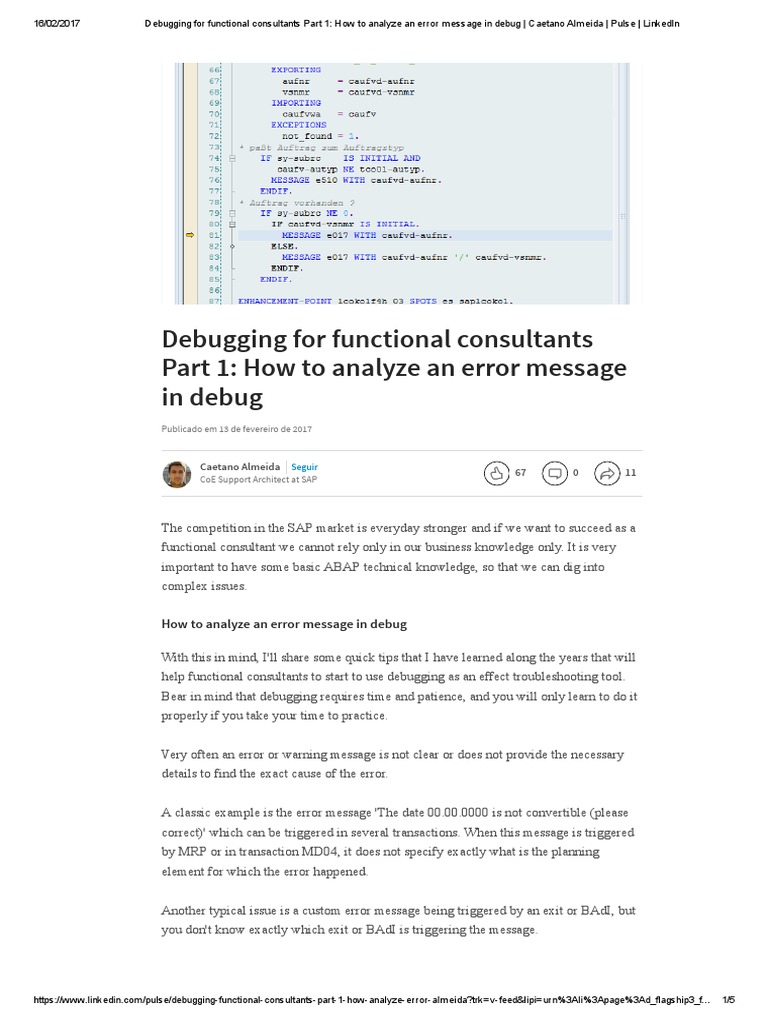 SAP Debugging for Functional Consultants | PDF | Debugging | Computer ...