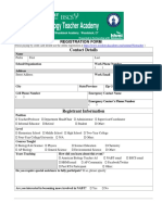 Biology Teacher Academy Registration Form