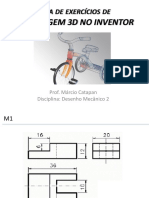 Lista de exercícios 3D no Inventor para modelagem