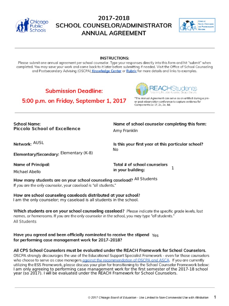 Piccolo School of Excellence All Students PDF School Counselor Curriculum