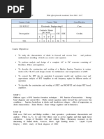 Course Code Course Title Core/Elective Es 933 Ec Electronic Engineering-I Core Contacts Hours Per Week Cie See Credits L T D P NIL 3 0 0 0 30 70 3