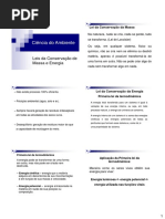 Ciencia Do Ambiente - Aula 3 - Lei Da Conservação de Massa e Energia PDF