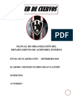 Manual de Organización Del Departamento de Auditoría Interno