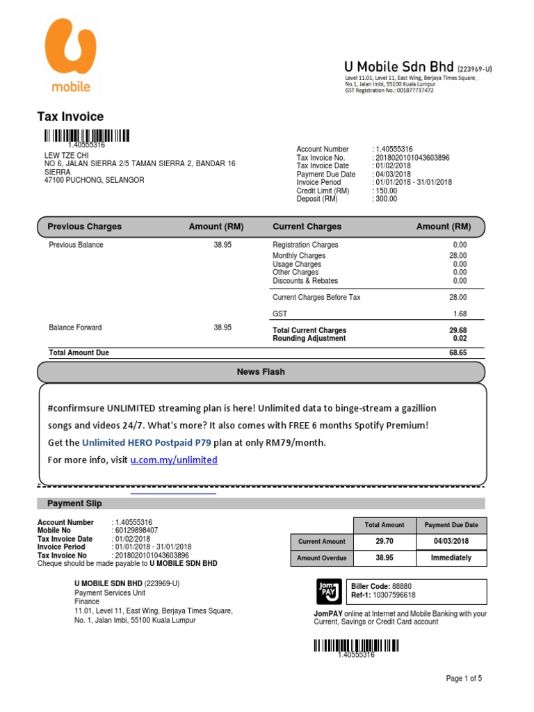 U Mobile Pdf Payments Cheque