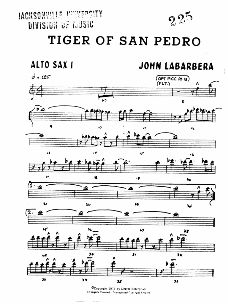 ビッグバンド譜面：Tiger of San Pedro Tiger of San Pedro - Full Big Band - Bill Watrous PDF | PDF