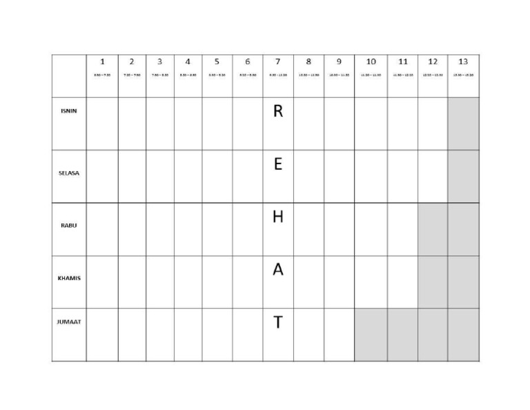  JADUAL  WAKTU KOSONG 