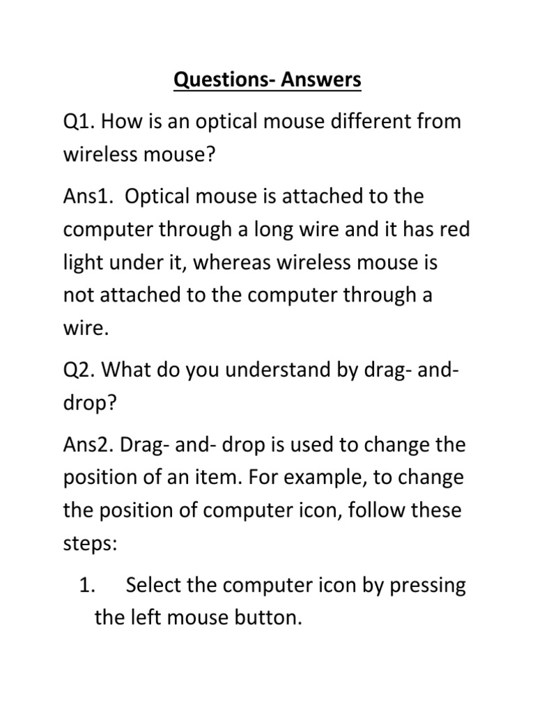 Understanding Computer Mouse Functions | PDF