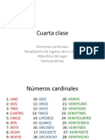 CLASE 4 Numeros Cardinales-lugares de La Ciudad-Adverbos de Lugar-Demostrativos