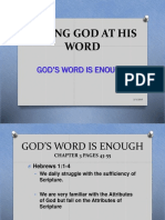 Taking God at His Word- God's Word is Enough