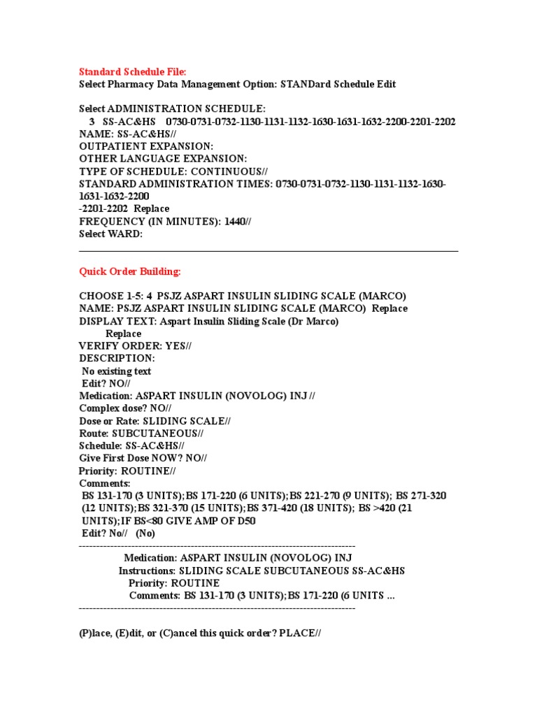 Sliding Scale Insulin | PDF