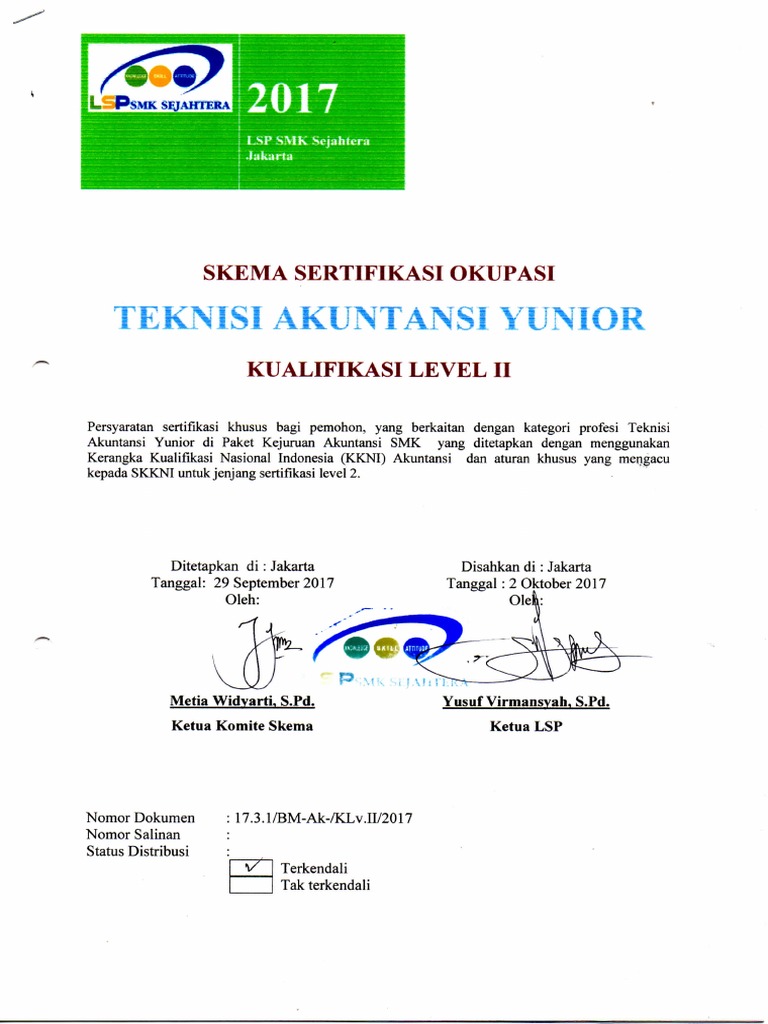 Skema Okupasi Kualifikasi Ii Akuntansi