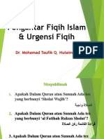 Pengantar Fiqih Islam & Urgensi Fiqih