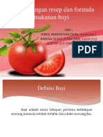 Pengembangan Resep Dan Formula Makanan Bayi