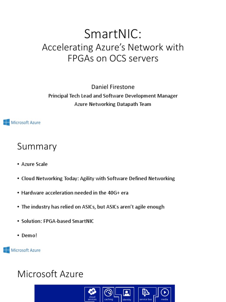 Smartnic Ocp 2016 | PDF | Field Programmable Gate Array | Microsoft Azure