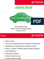 The Hybrid World: Manager, Government & Regulatory Affairs Toyota Canada Inc