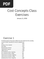 Cost Concepts Class Exercises