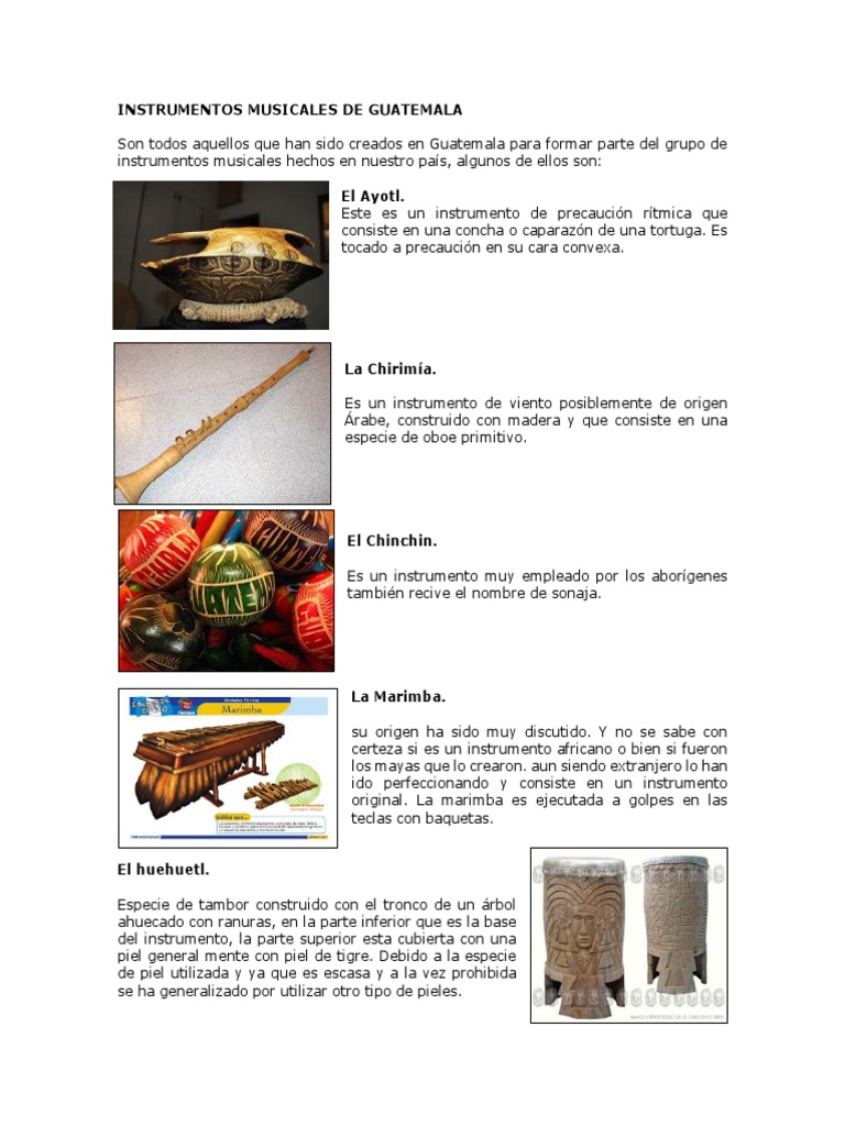 Instrumentos Musicales de Guatemala | PDF | Ajedrez | Juegos tradicionales