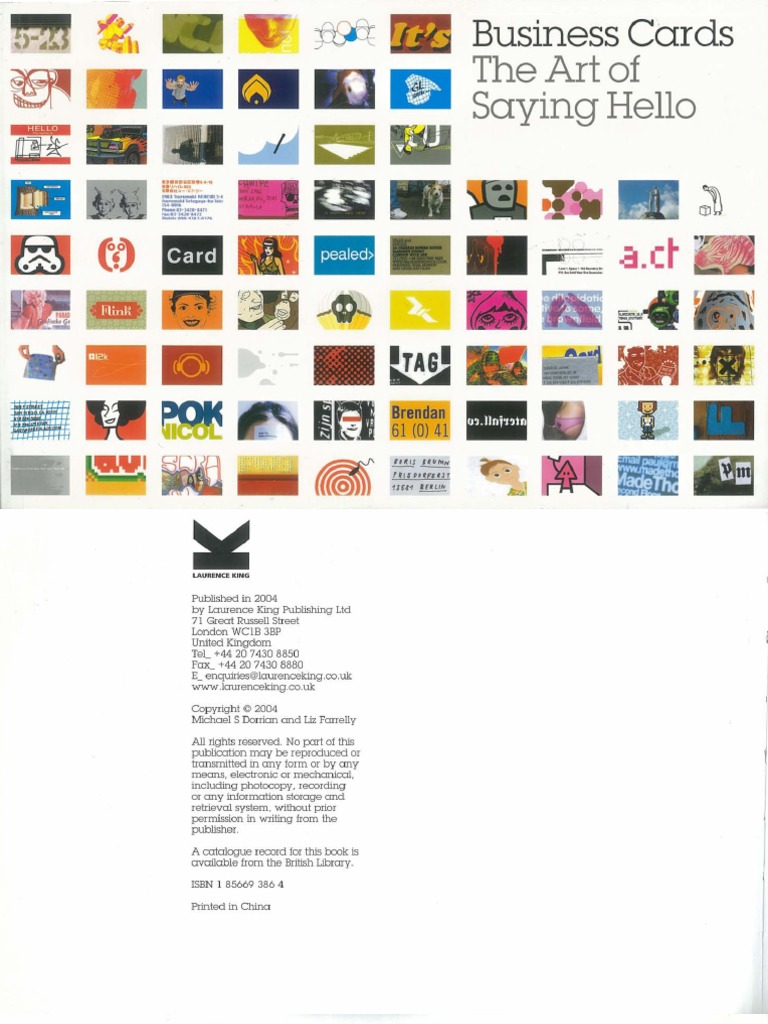 Business Cards - The Art of Saying Hello PDF | PDF | Games & Activities ...