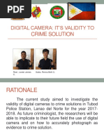 Digital Camera: It'S Validity To Crime Solution: Real, Lester James C. Sales, Renna Beth C