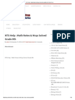 NTS _ Math Notes & Mcqs Solved Grade 8th 