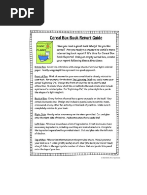 cereal box book report