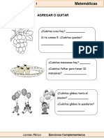 1er Grado - Matemáticas - Problemas Aditivos Con Cantidades Pequeñas