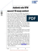 Local Students Win VFW District 10 Essay Contest: VT C I
