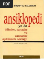 Diderot Ansiklopedi Ya Da Bilimler, Sanatlar Ve Zanaatlar