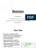 Revision: To Revise For The End of Topic Assessment On Existence of God and Revelation.'