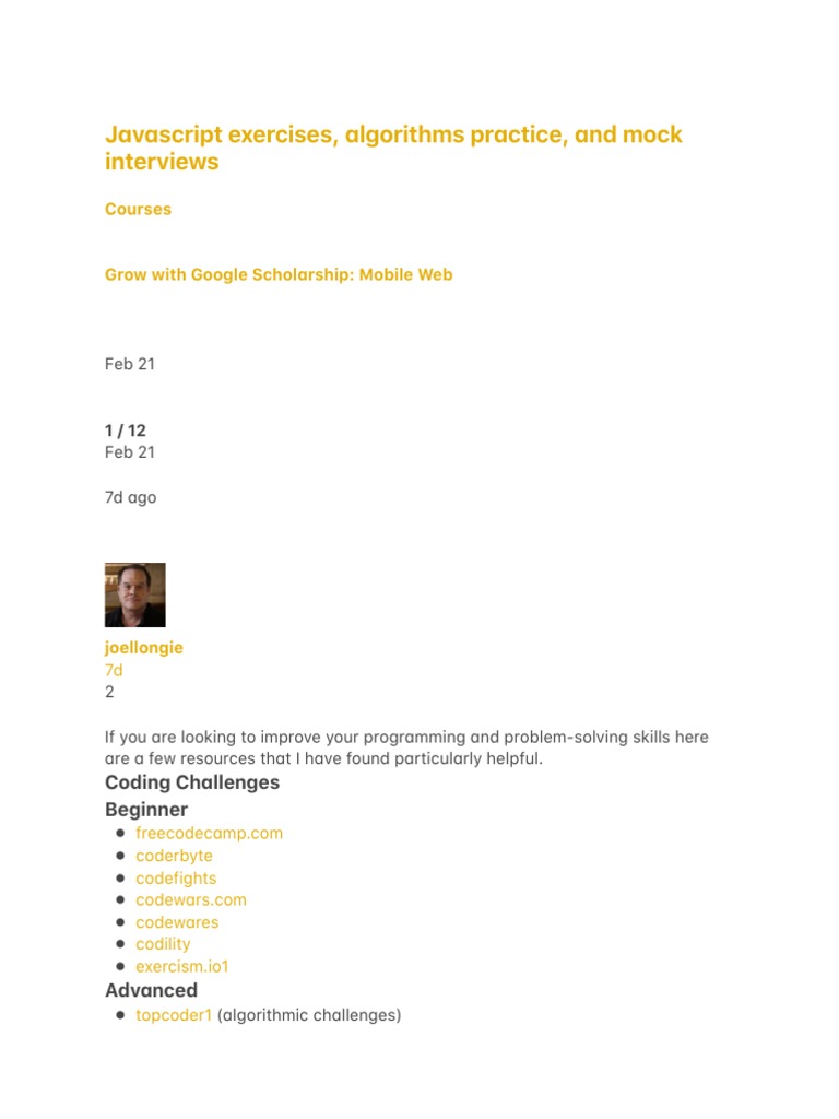 JavaScript Coding Resources and Tests | PDF | Information Technology ...