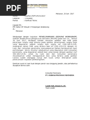 Contoh Surat Justifikasi Terlepas Filetype Doc
