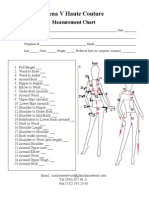 Elena V Haute Couture: Measurement Chart