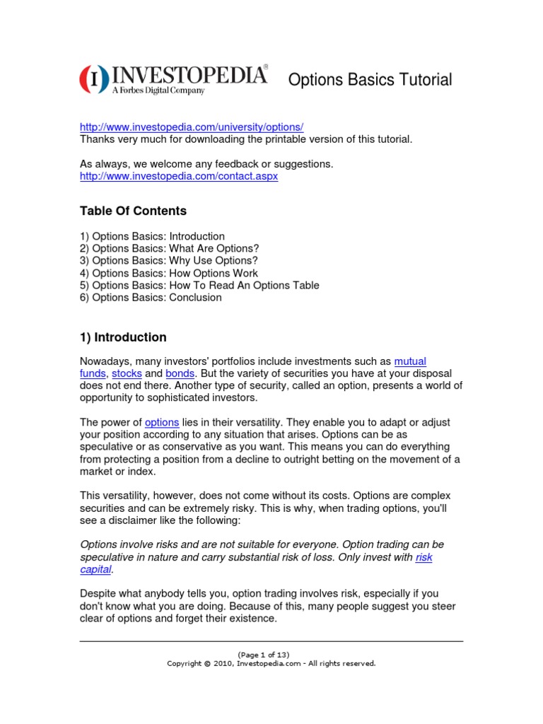 Options Basics | PDF | Greeks (Finance) | Option (Finance)