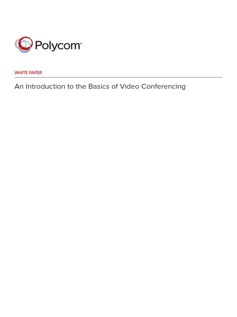 Introduction To Video Conferencing PDF PDF Videotelephony