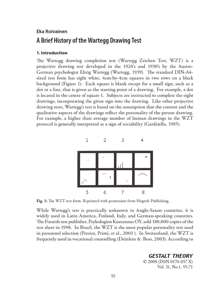 A Brief History of The Wartegg Drawing Test PDF | PDF | Psychology ...