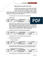 Recording Guidelines For Gold Transactions: 1. Gold Deposits Indicator General Ledger Amount