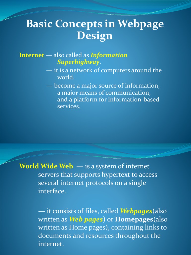 Basic Concepts in Webpage Design | PDF