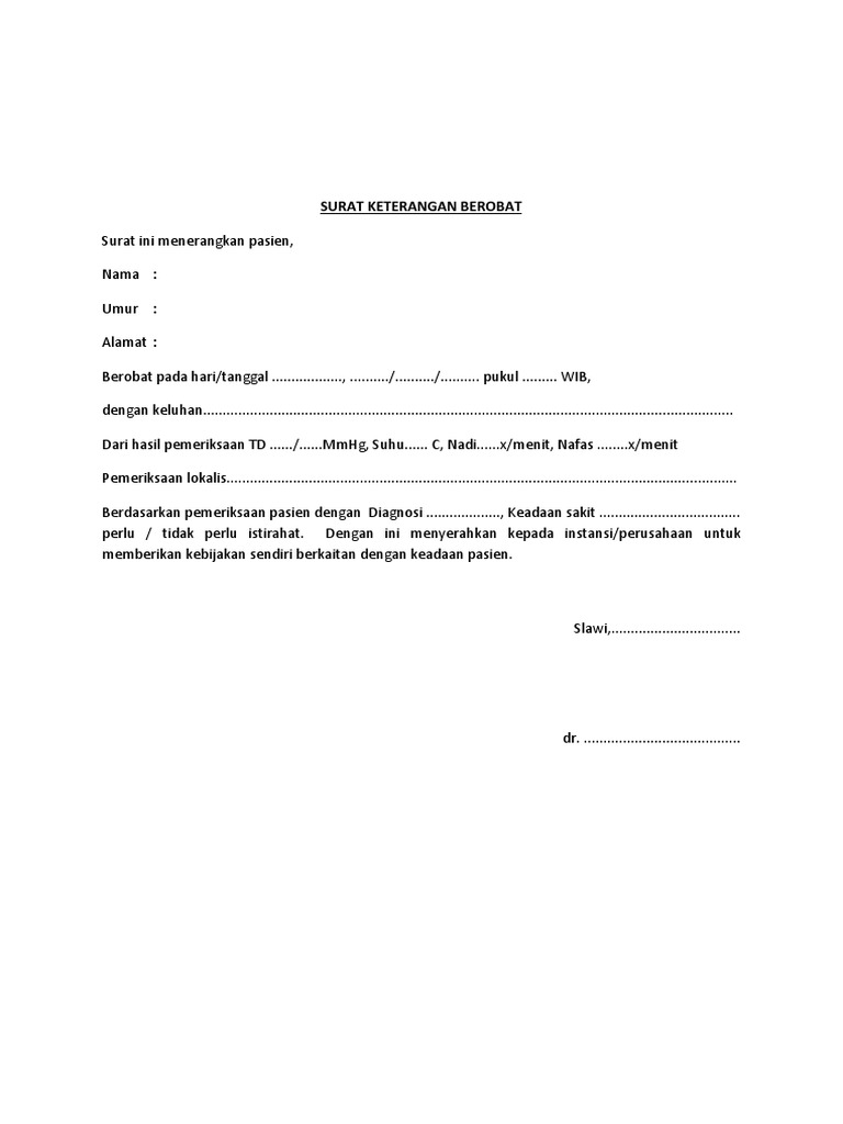 Surat Keterangan Berobat  PDF