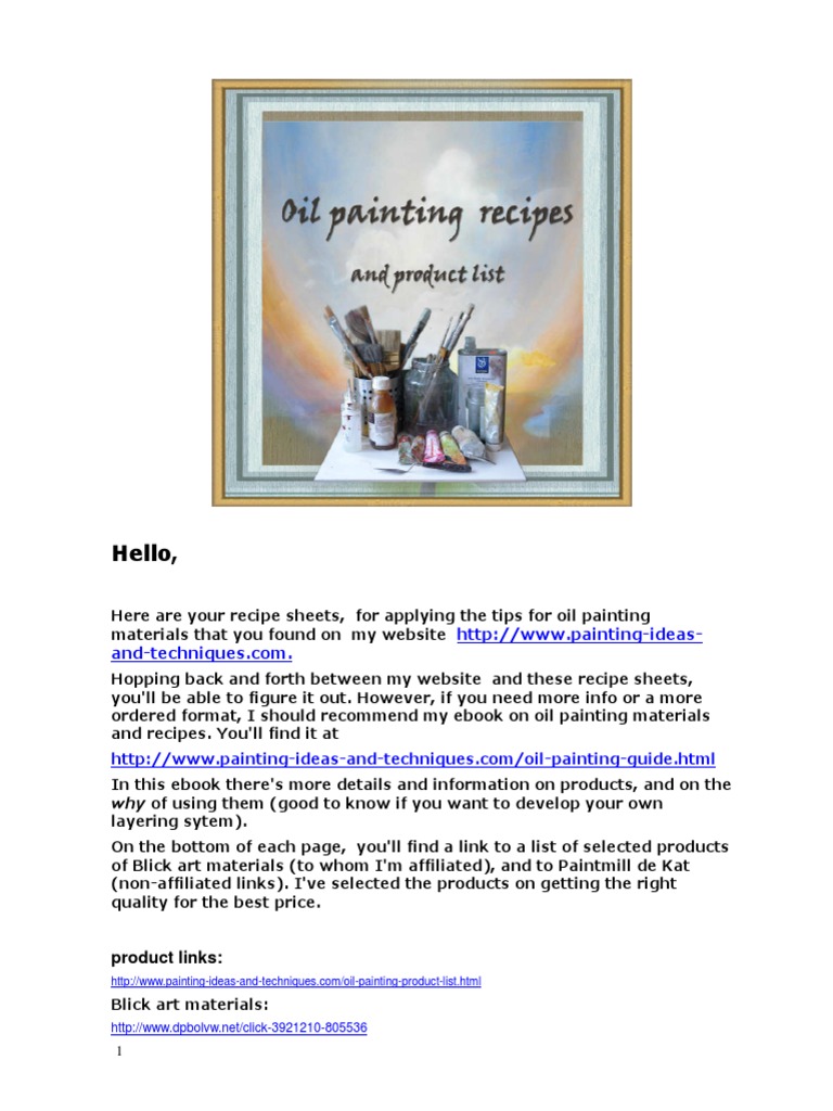 Oil Painting Recipes Primers and Underpainting PDF Acrylic Paint