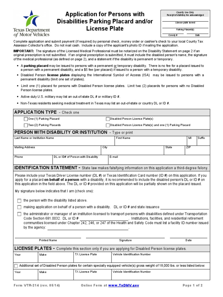 vtr-214-texas-handicap-placard-form-pdf-identity-document