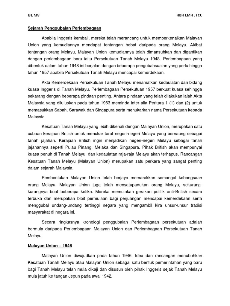 Ditubuhkan mengkaji melayu tanah suruhanjaya persekutuan dan menggubal yang perlembagaan untuk PENGAJIAN MALAYSIA