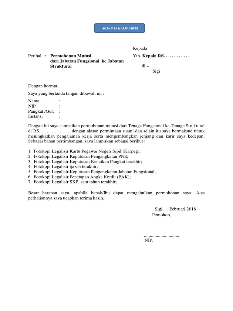 Permohonan Pindah Jabatan
