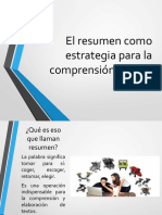 El Resumen Como Estrategia para La Comprensión Lectora