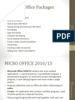 Microsoft Office Packages: Objectives