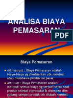 Analisa Biaya Pemasaran