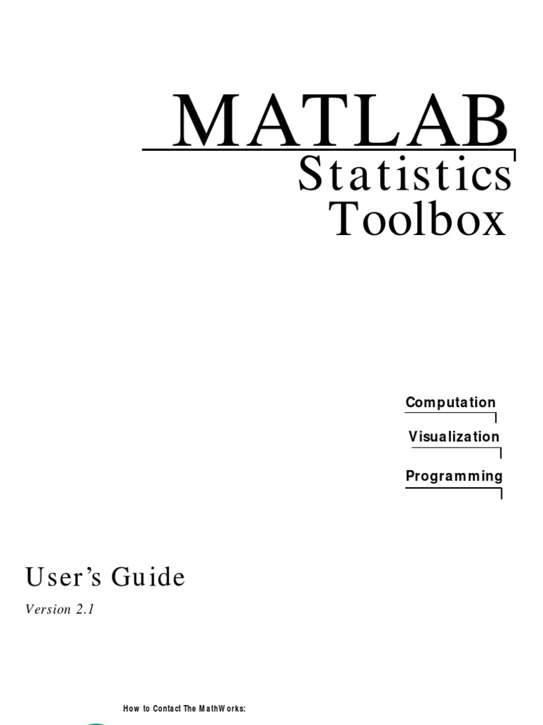 MatLab - Statistics Toolbox User's Guide | PDF | Probability Density ...