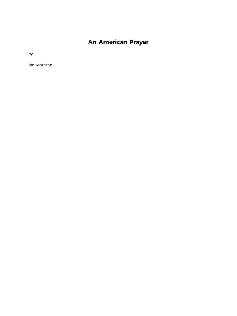 An American Prayer Pdf